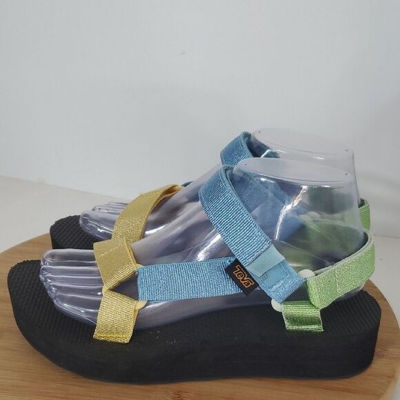 Teva Midform Universal Women's Metallic Blue Multi Casual Sandals Size 7 NWOT - Picture 4 of 9